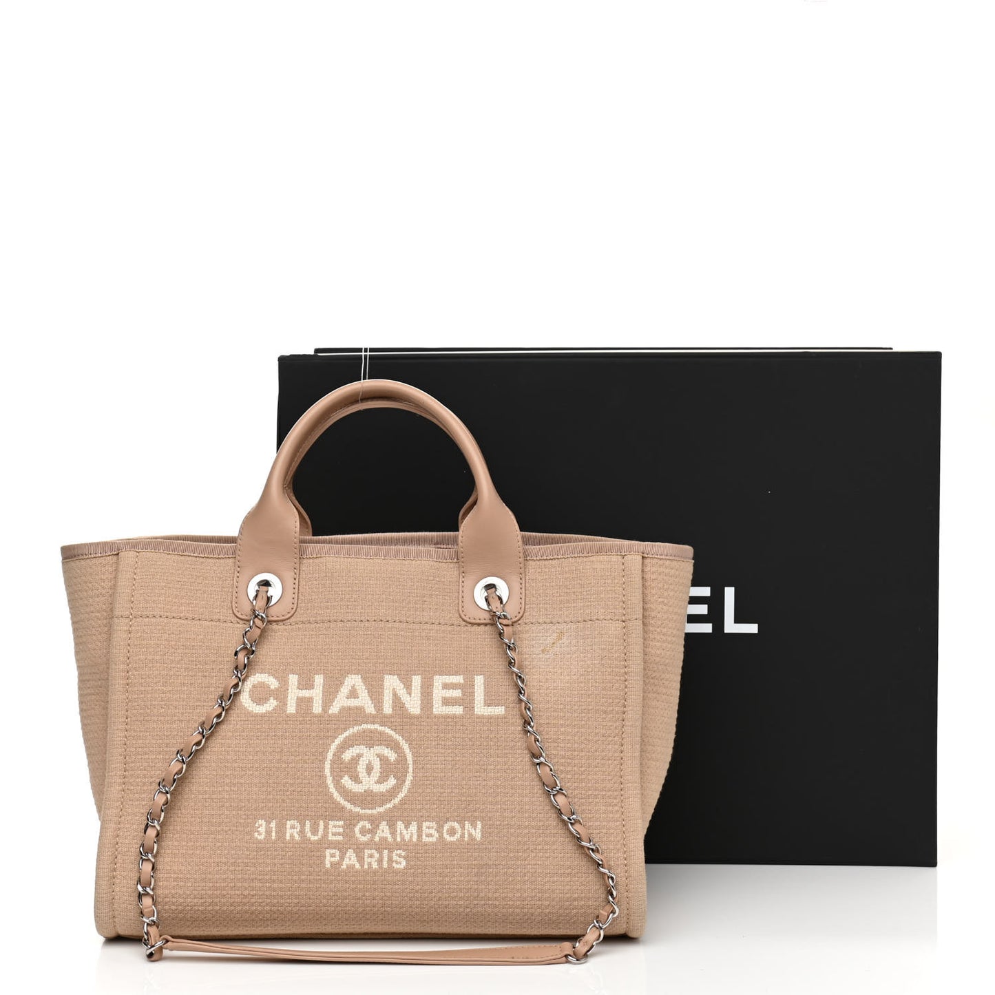 Mixed Fibers Small Deauville Tote Beige