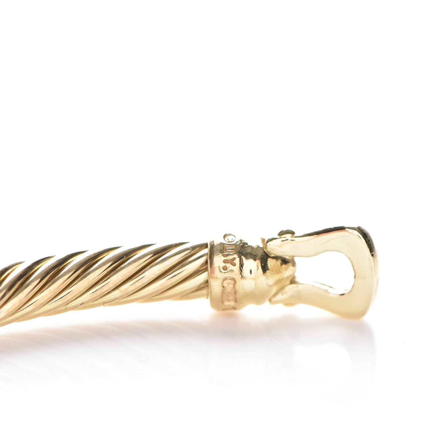 David Yurman 18K Yellow Gold 4mm Cable Buckle Bracelet 5 of 6