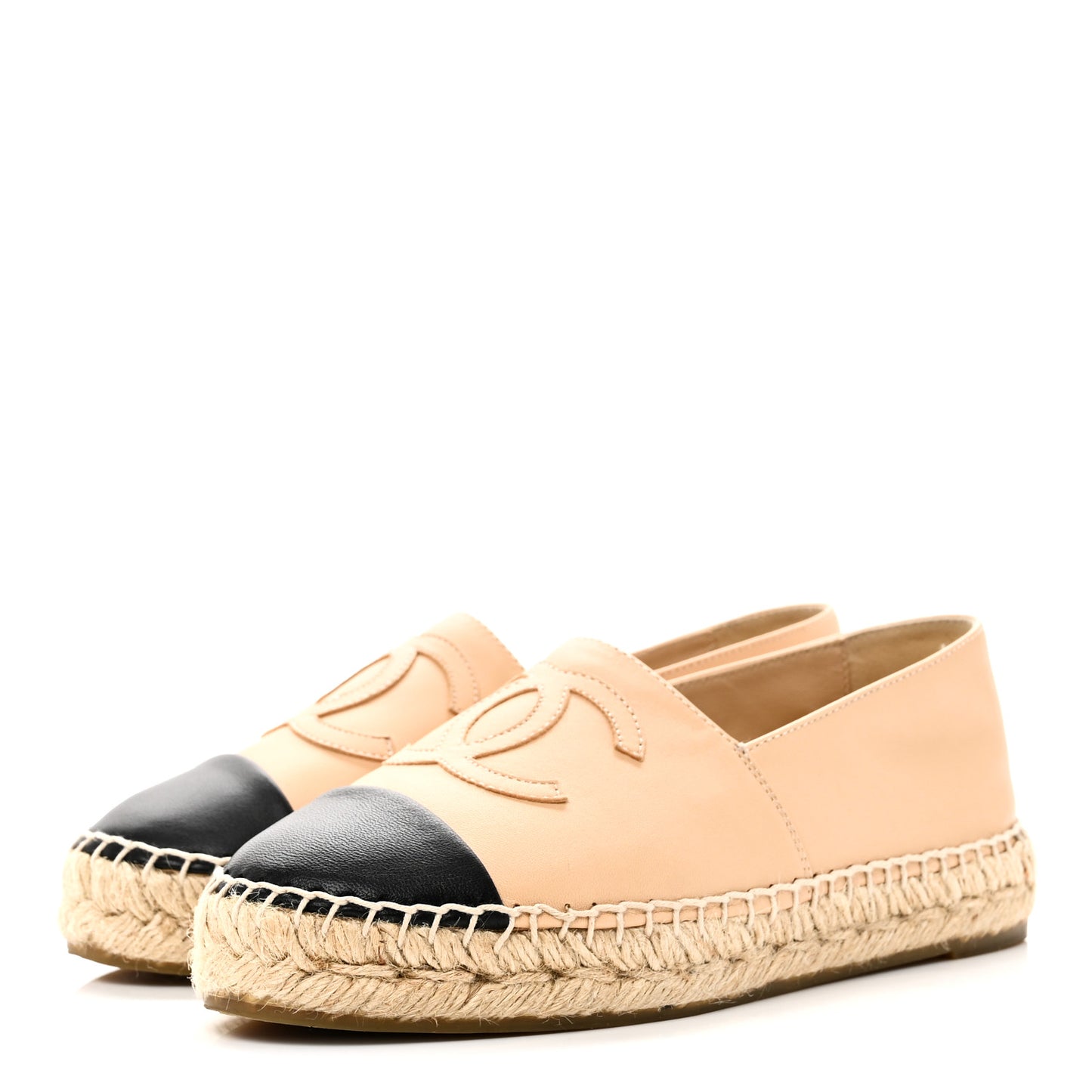 Lambskin CC Espadrilles 35 Beige Black