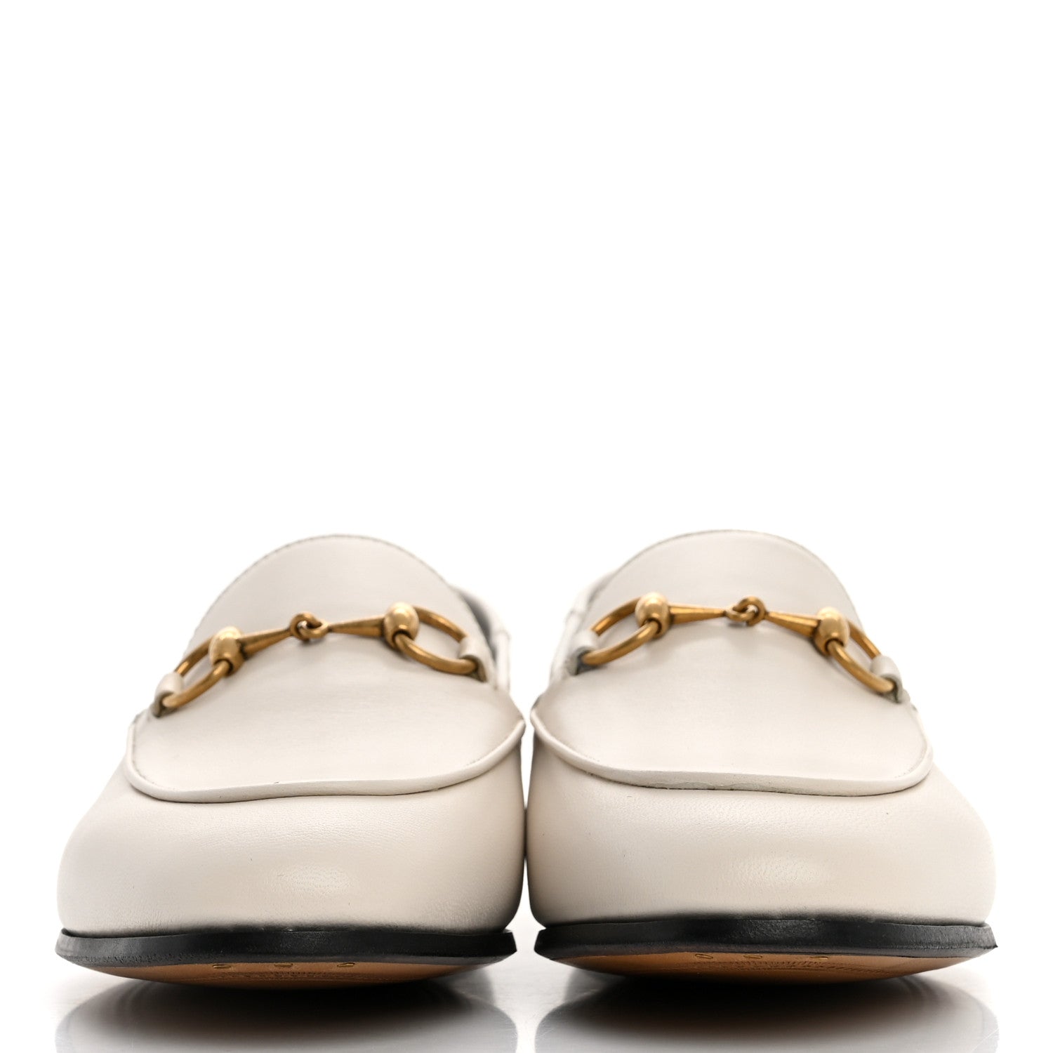 Gucci Lambskin Womens Brixton Horsebit Loafers 36 Mystic White 3 of 10