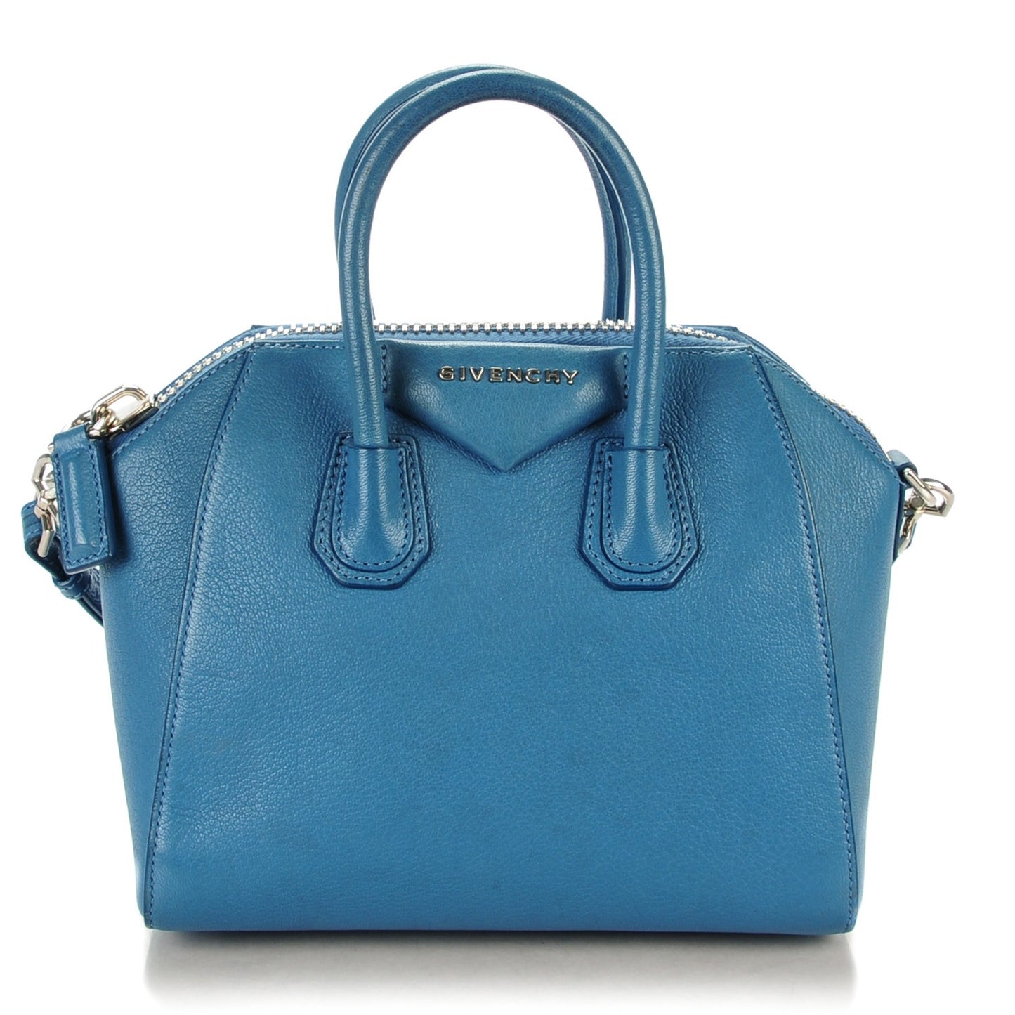 Sugar Goatskin Mini Antigona Mineral Blue