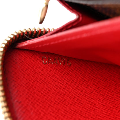 Louis Vuitton Damier Ebene Clemence Wallet Cherry 7 of 15