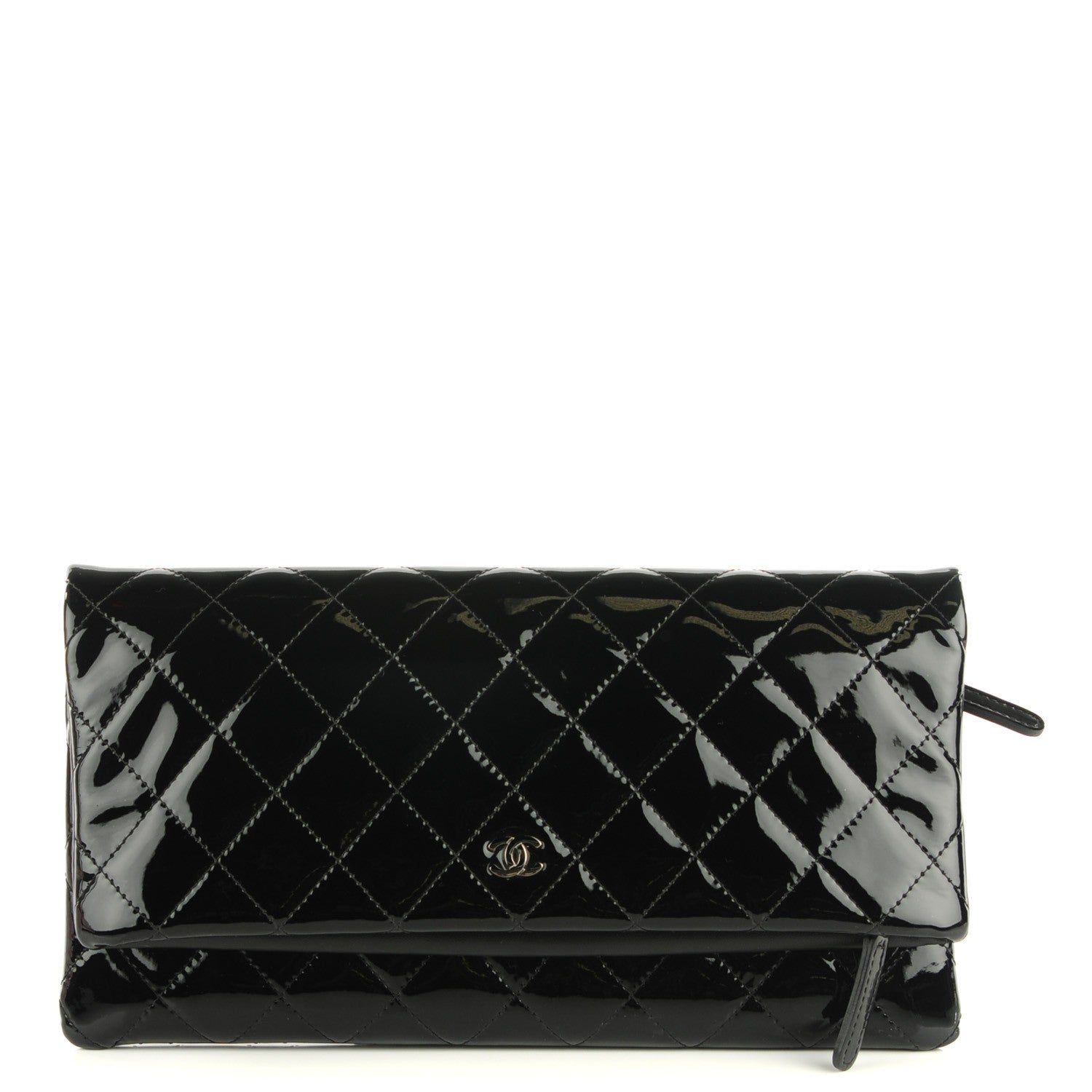 Chanel Patent Calfskin Quilted Beauty CC Clutch Black 1 of 7