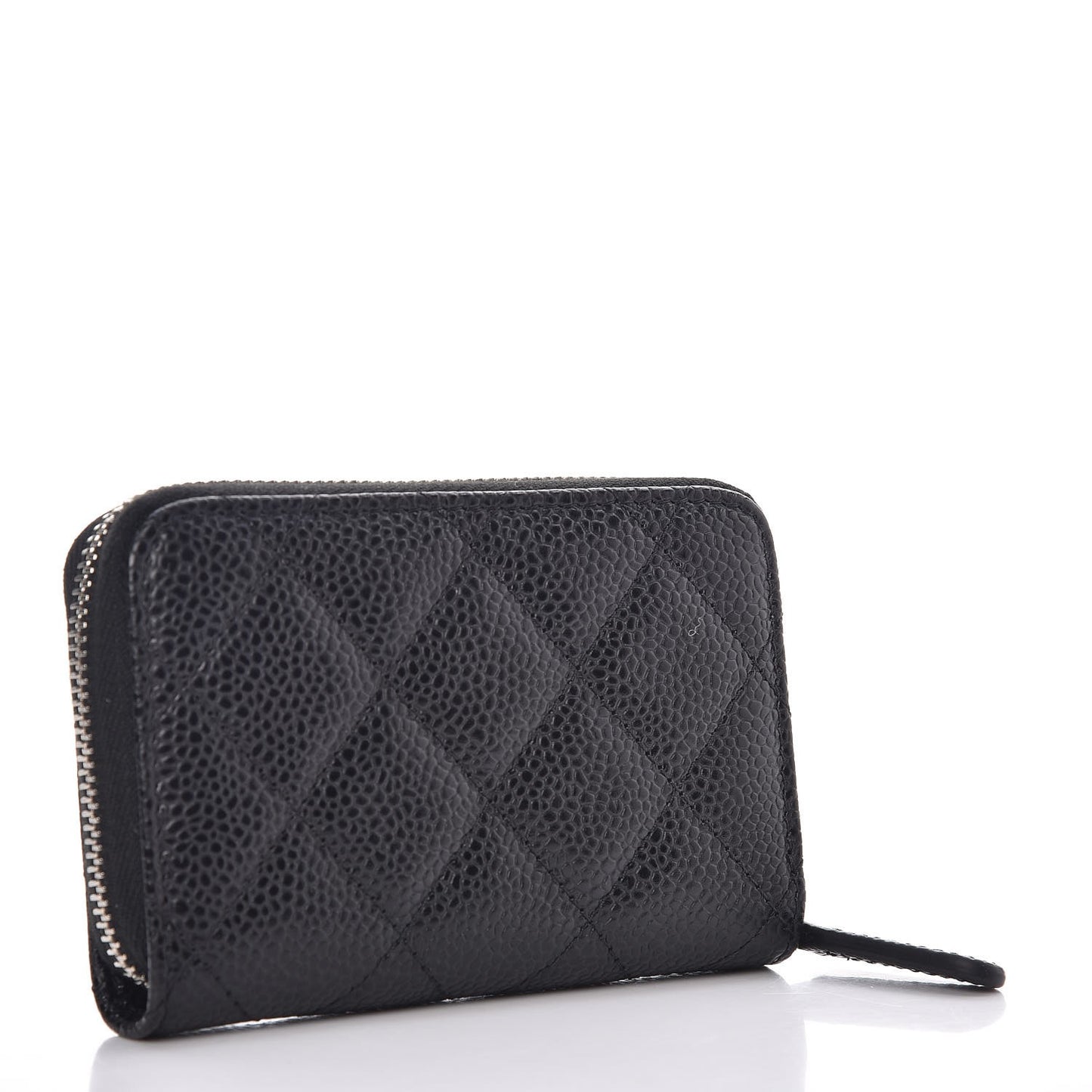 Caviar Quilted Zip Coin Purse Black