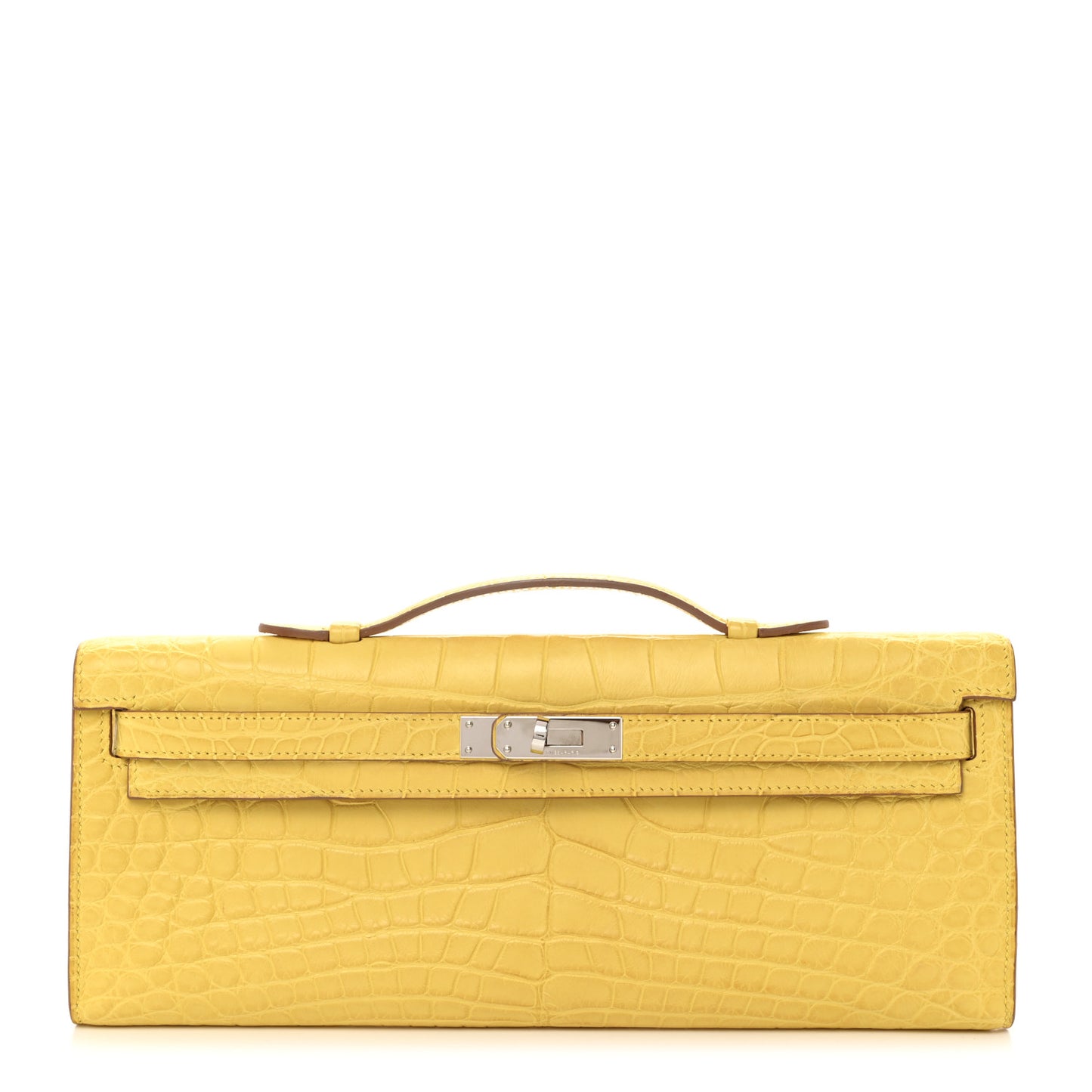 Matte Alligator Kelly Cut Pochette Mimosa
