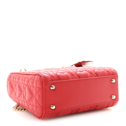 Christian Dior Calfskin Cannage Dioramour Mini Lady Dior Bag Bright Red 4 of 10