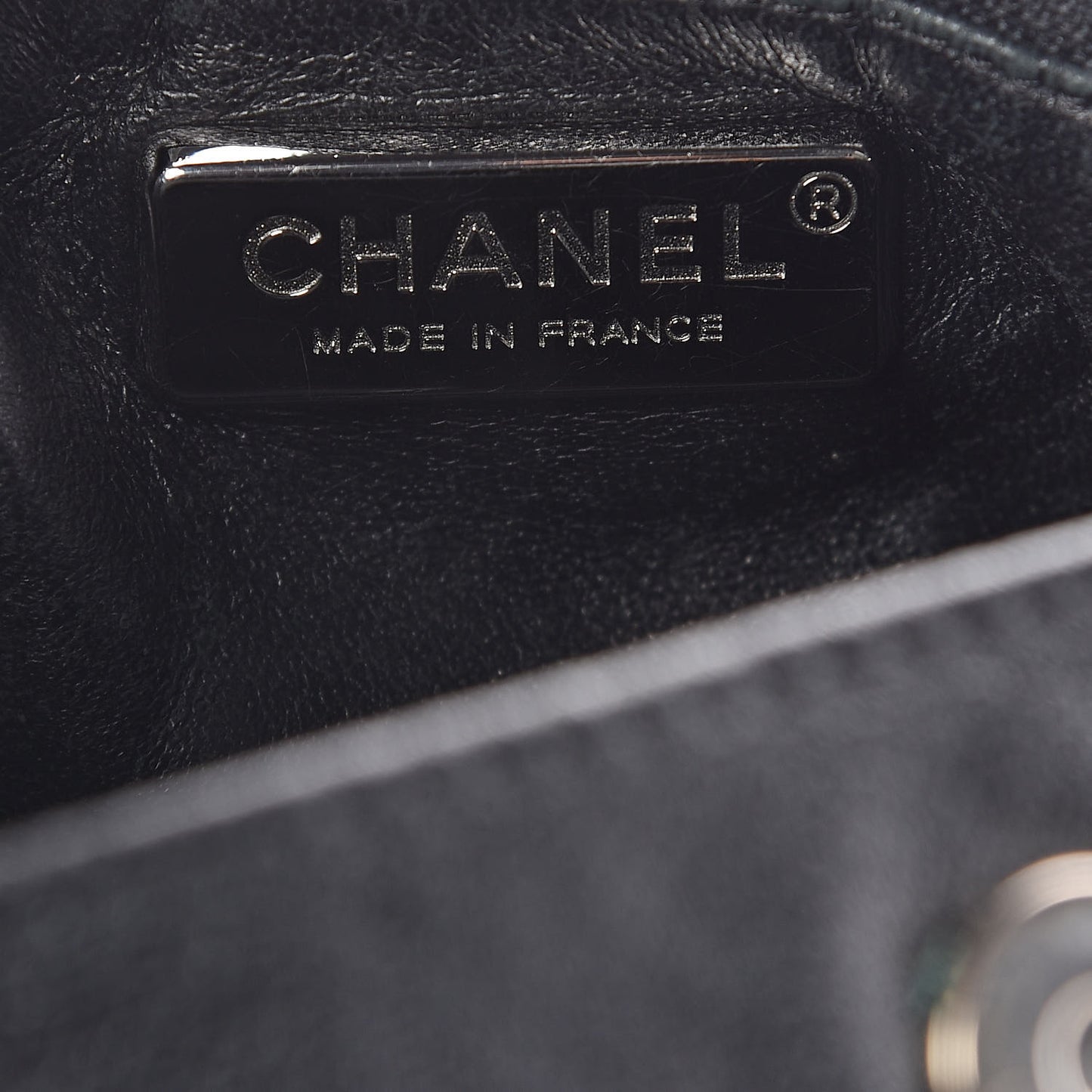 Metallic Goatskin Luxe Ligne Flap Black