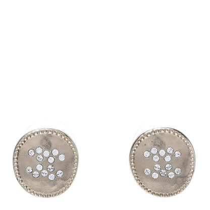 Chanel Crystal Papyrus Stud Earrings Gold 1 of 5