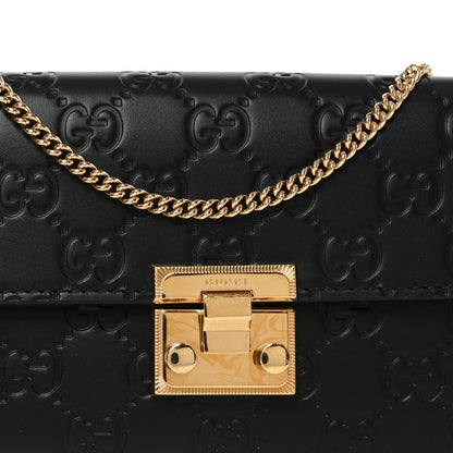 Gucci Guccissima Padlock Chain Wallet Black 14 of 20
