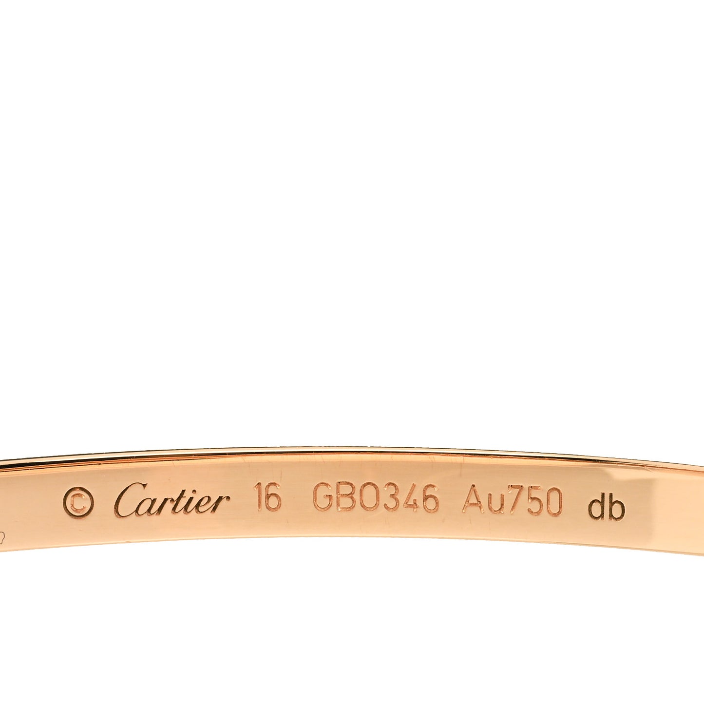 18K Pink Gold Small LOVE Bracelet 16