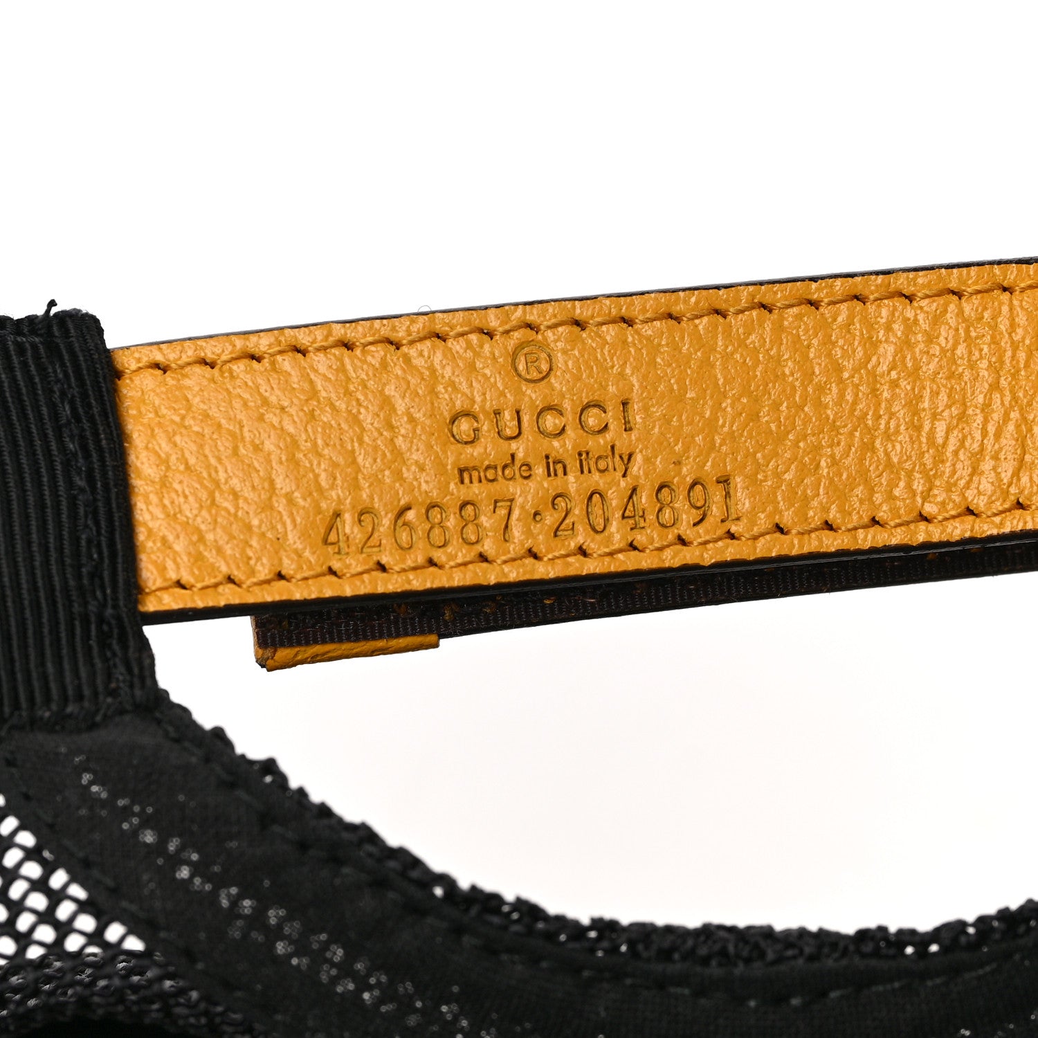 Gucci Soft GG Supreme Monogram Mesh Textured Dollar Calfskin Neo Vintage Rap Baseball Hat S Dark Brown Black 10 of 10
