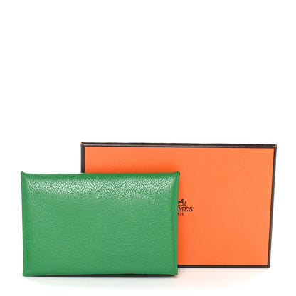 Hermes Evercolor Calvi Card Case Bambou 10 of 10