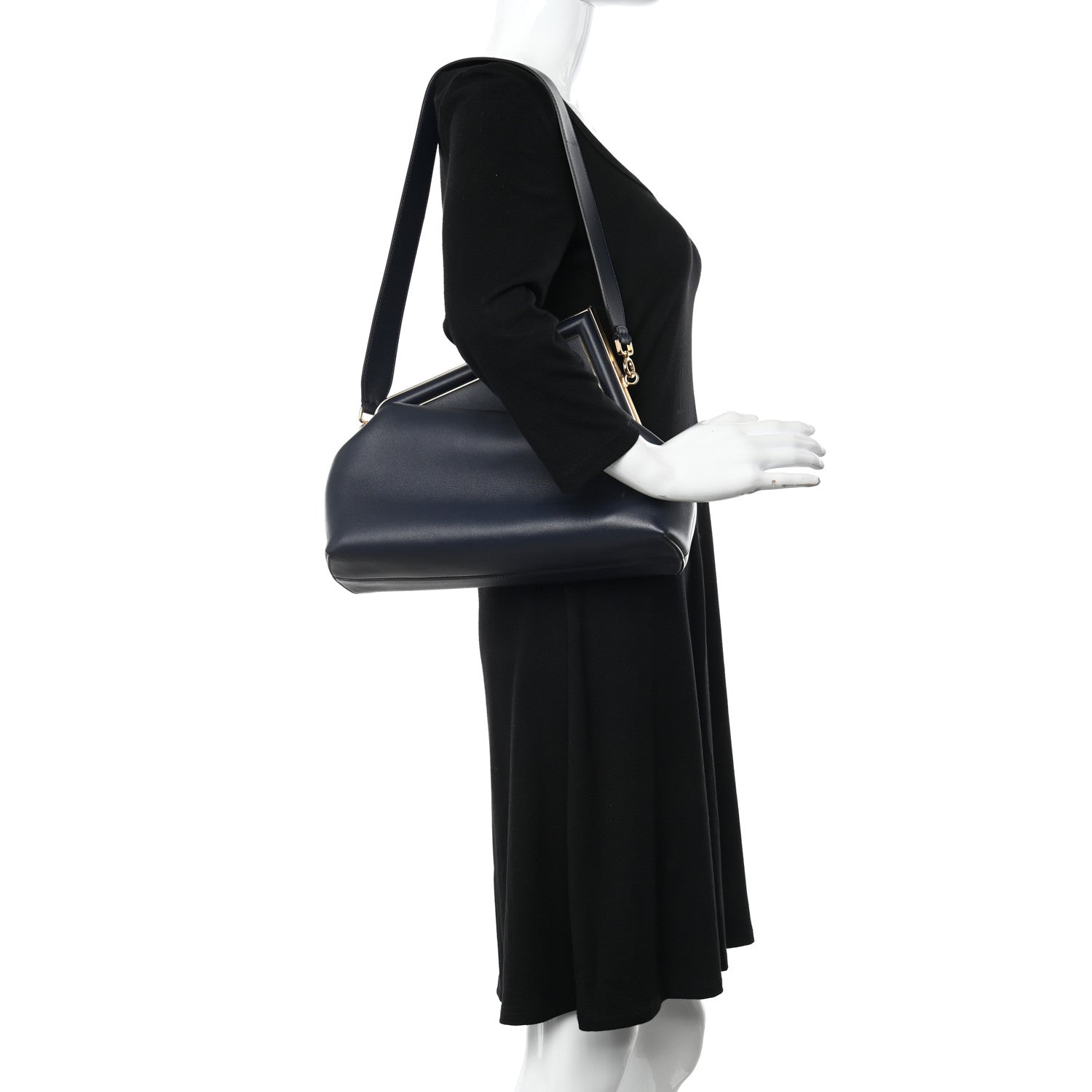 Fendi Shiny Nappa Medium Fendi First Dark Blue 2 of 10