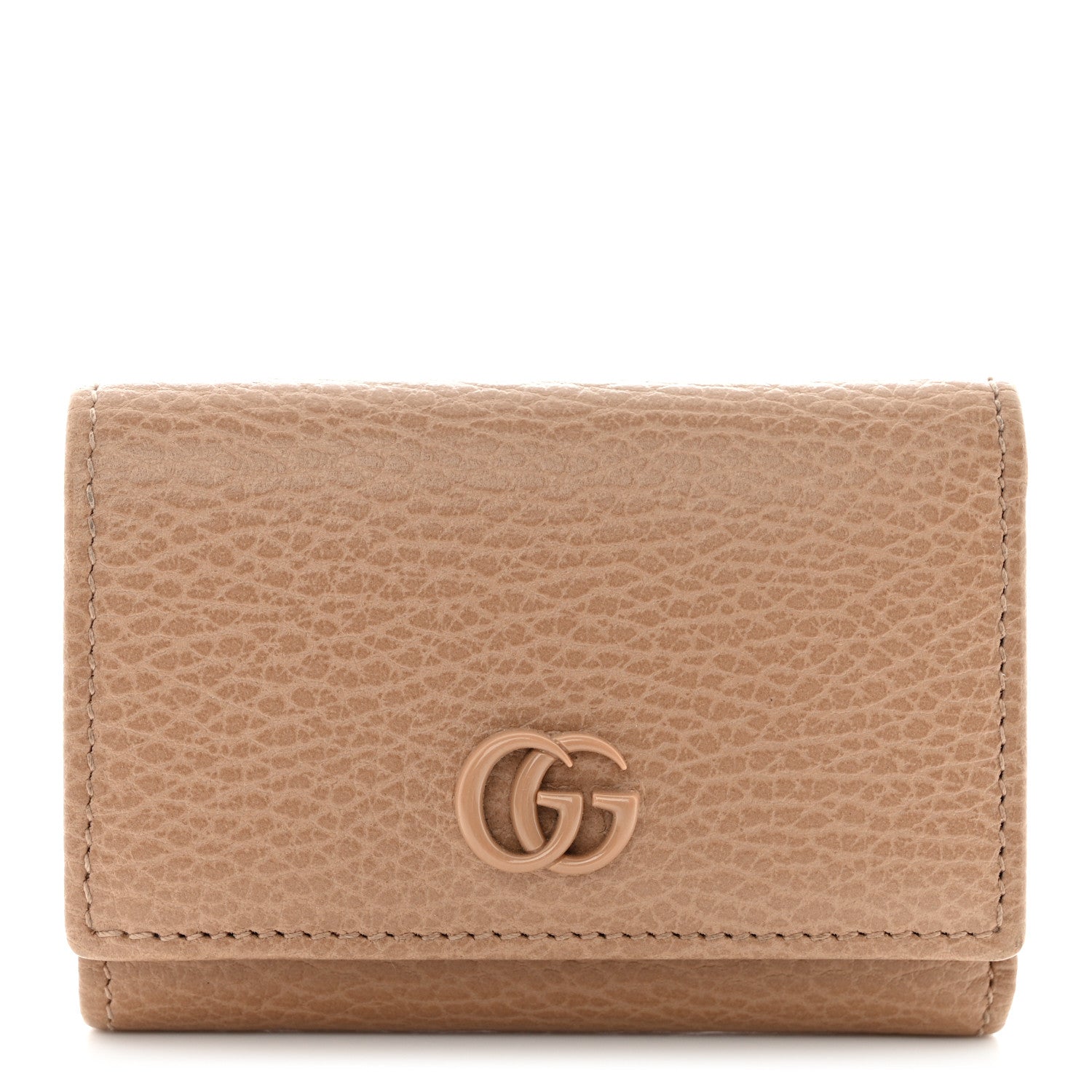 Gucci Dollar Calfskin Enamel Monochrome Medium GG Marmont Wallet Camelia 1 of 9