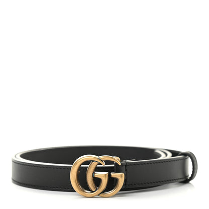 Gucci Calfskin Double G 20mm Belt 85 34 Black 1 of 8