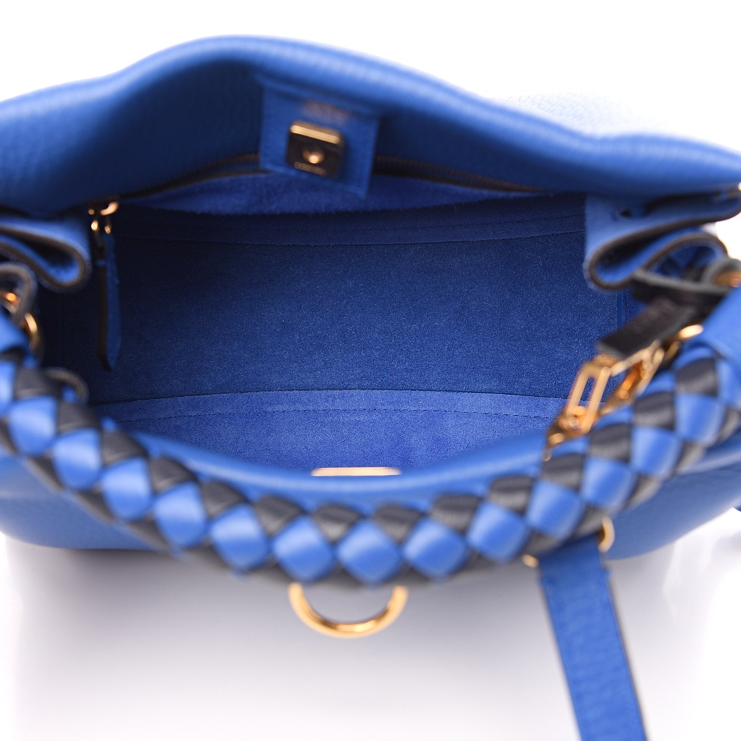 Heavy Grain Small Iris Tote Porcelain Blue Midnight
