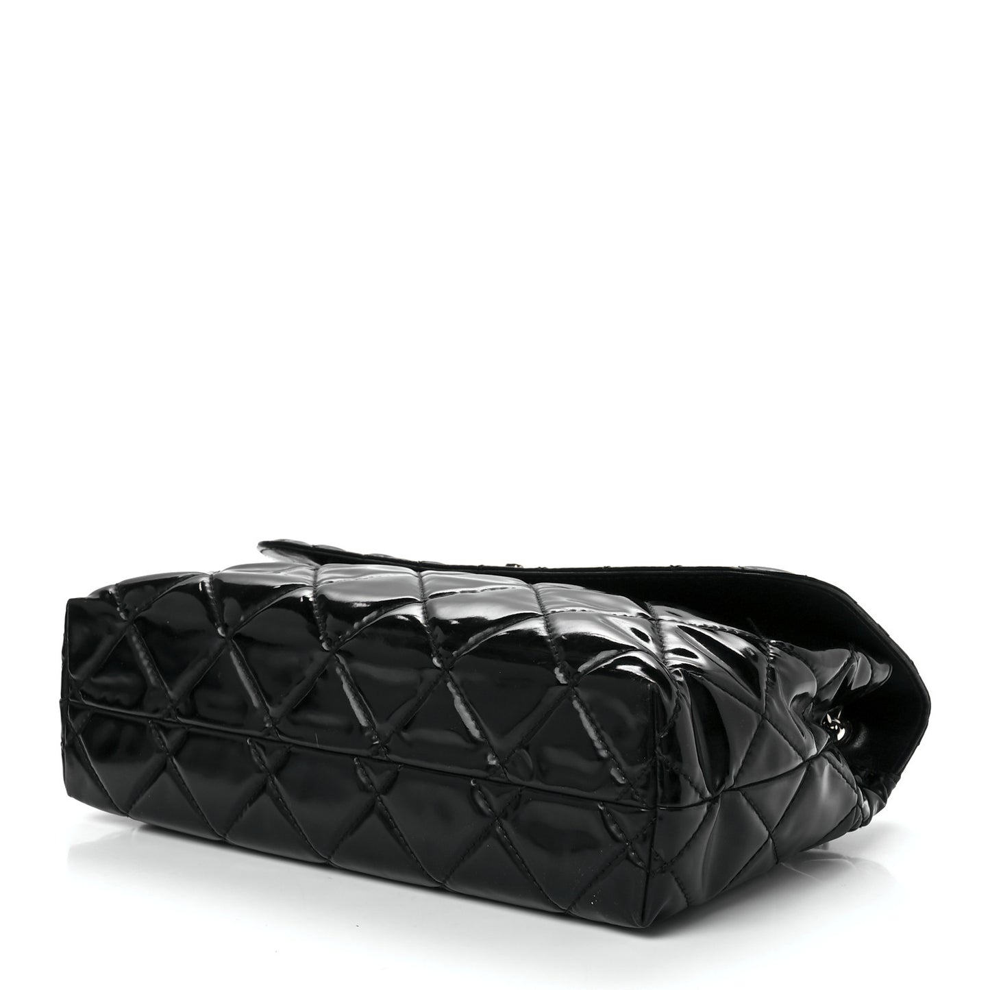 Vinyl Quilted In The Business Flap Bag Black