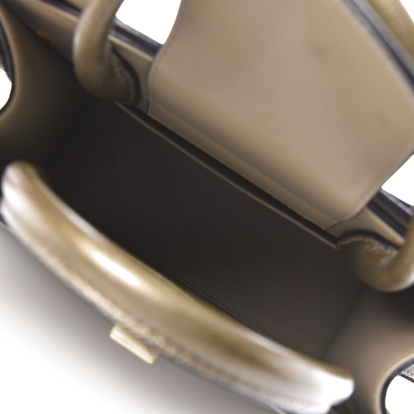 Metallic Grained Calfskin Mini Diorever Flap Bronze
