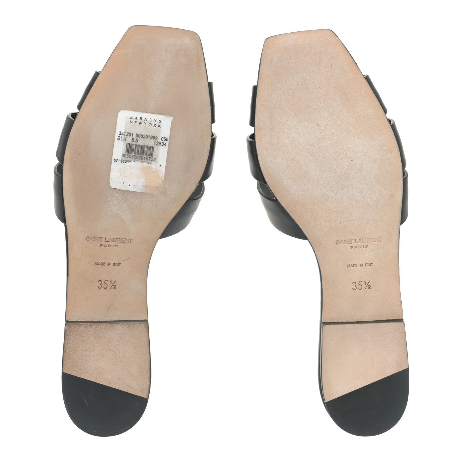 Saint Laurent Calfskin Tribute 05 Slide Sandals 35.5 Black 6 of 11