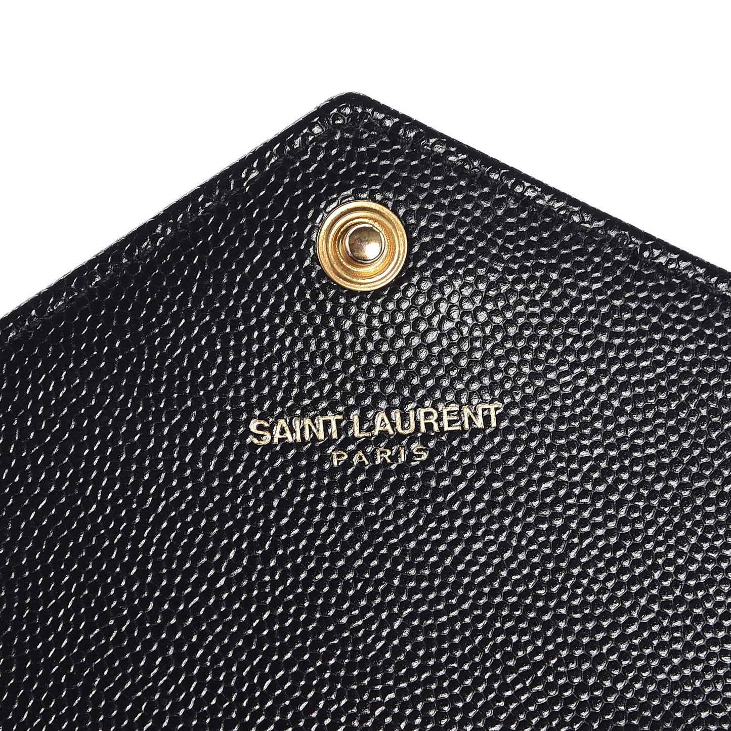 Grain De Poudre Matelasse Chevron Monogram Flap Wallet Black