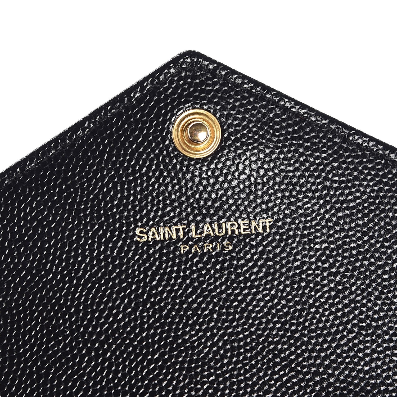 Saint Laurent Grain De Poudre Matelasse Chevron Monogram Flap Wallet Black 5 of 8