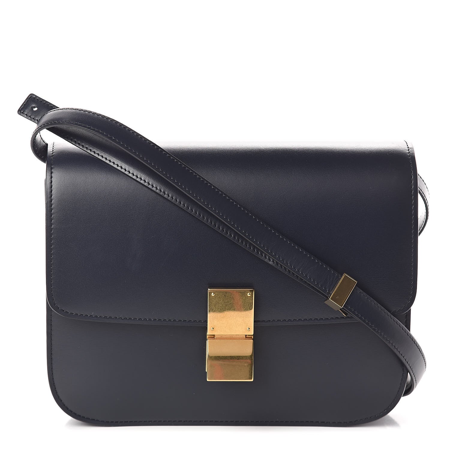 Celine Box Calfskin Medium Classic Box Flap Bag Navy 1 of 9