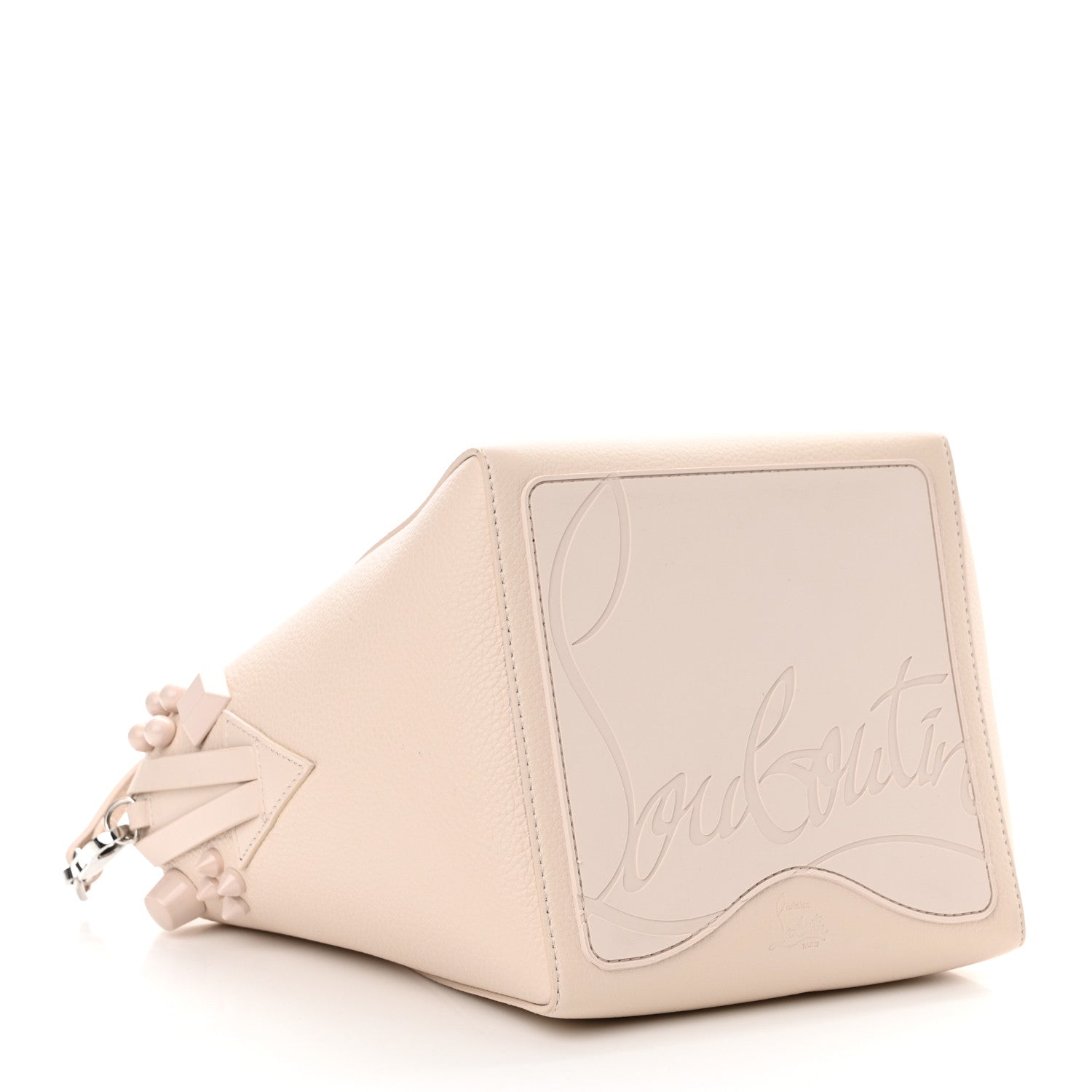 Christian Louboutin Calfskin Spiked Mini Cabachic Mini Bucket Bag Leche 4 of 10