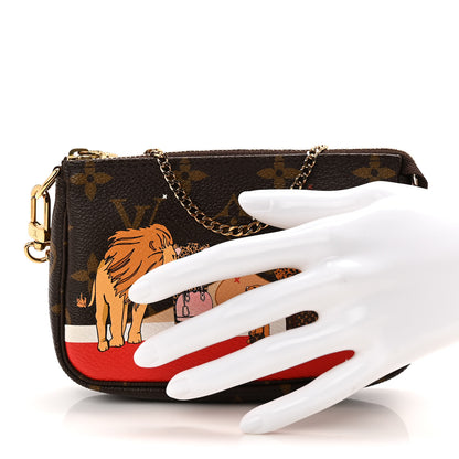 Louis Vuitton Monogram 2018 Christmas Animation Mini Cats Pochette Accessories 2 of 7