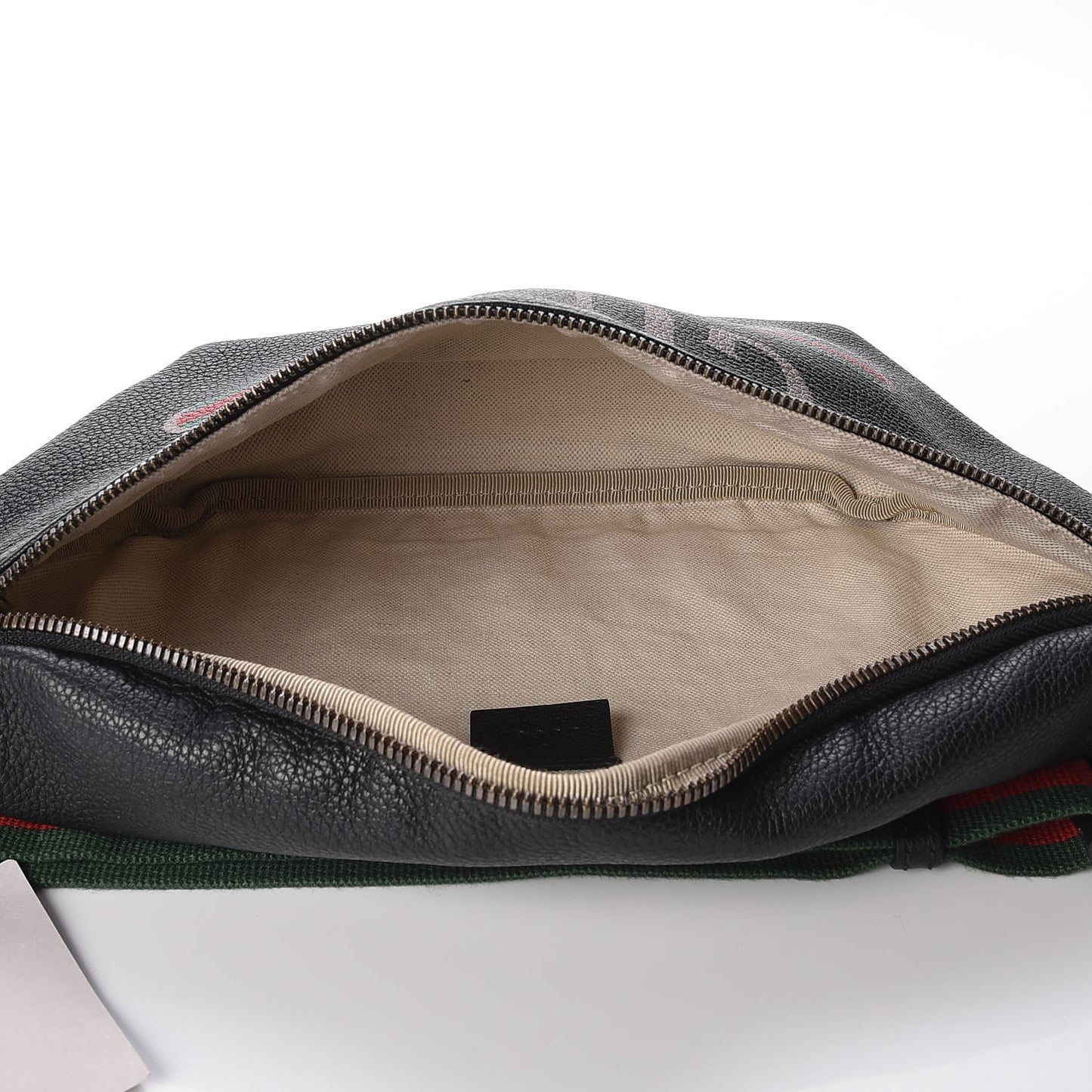 Grained Calfskin Logo Belt Bag Black