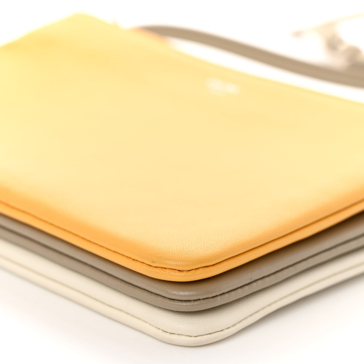 Celine Lambskin Small Trio Crossbody Bag Yellow Taupe White 12 of 12