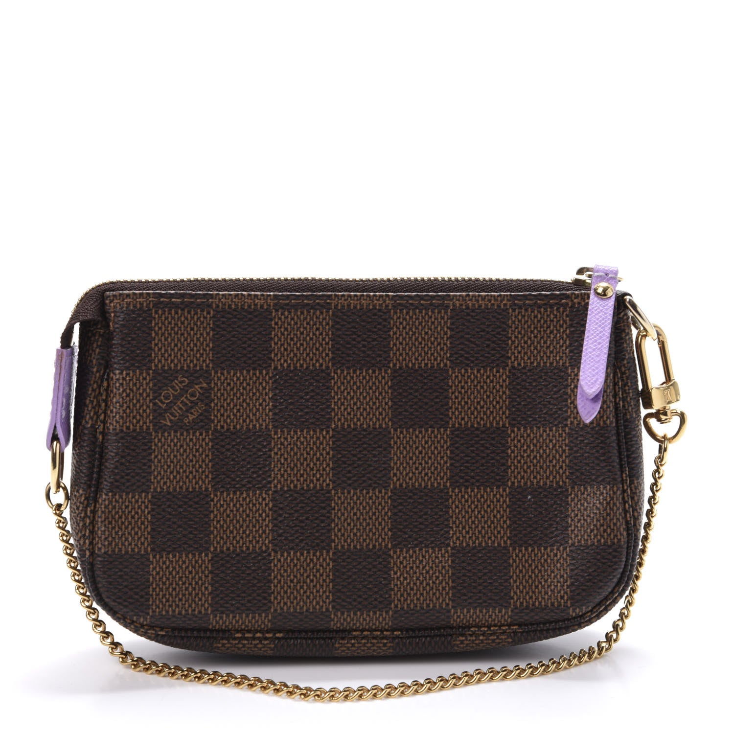 Louis Vuitton Damier Ebene Illustre Mini Pochette Accessories Violet 2 of 8