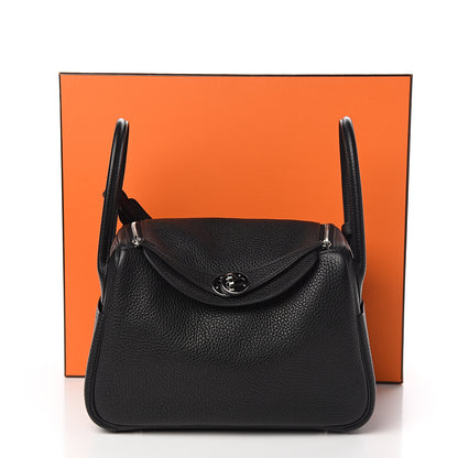 Hermes Taurillon Clemence Lindy 26 Black 9 of 9