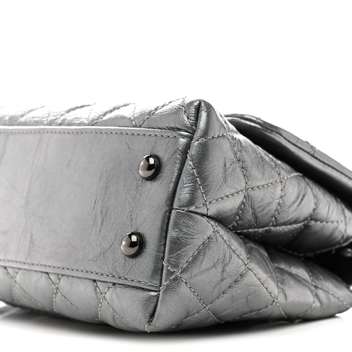 Chanel Metallic Aged Calfskin Quilted Mini Coco Handle Flap Charcoal 10 of 10