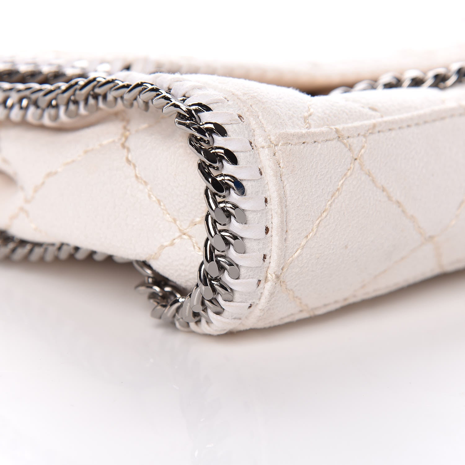 Stella McCartney Shaggy Deer Quilted Mini Falabella Fold Over Tote Chalk 13 of 17