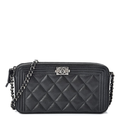 Chanel Caviar Quilted Small Boy Clutch With Chain Black 1 of 14