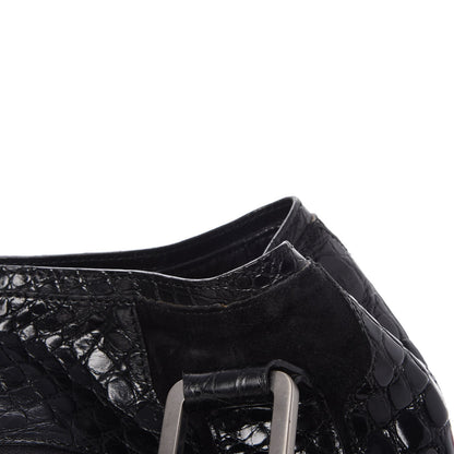 Jimmy Choo Croc Calfskin Embossed Mahala Black 9 of 10