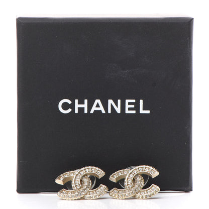 Chanel Crystal Timeless CC Earrings Light Gold 5 of 5