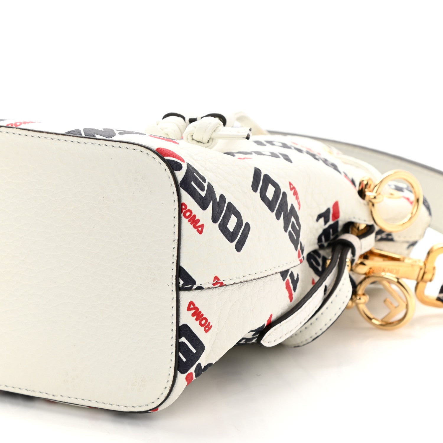 Fendi X FILA Vitello F is Fendi Mania Mini Mon Tresor Bucket Bag White 11 of 11