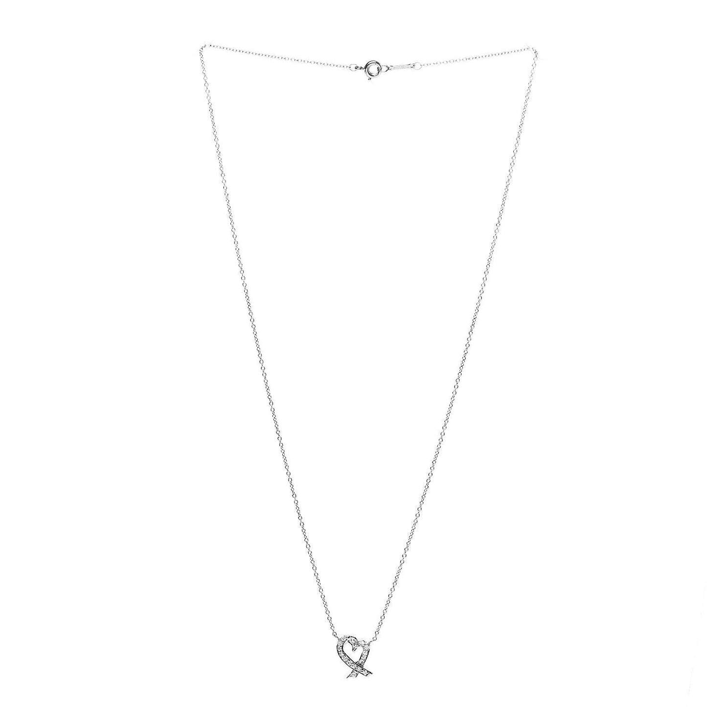 Platinum Diamond Paloma Picasso Loving Heart Pendant Necklace