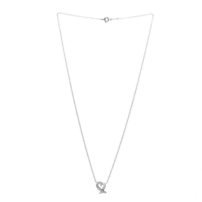 Tiffany Platinum Diamond Paloma Picasso Loving Heart Pendant Necklace 4 of 7