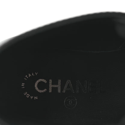 Chanel Calfskin Lace Up CC Combat Boots 37 Black 9 of 11