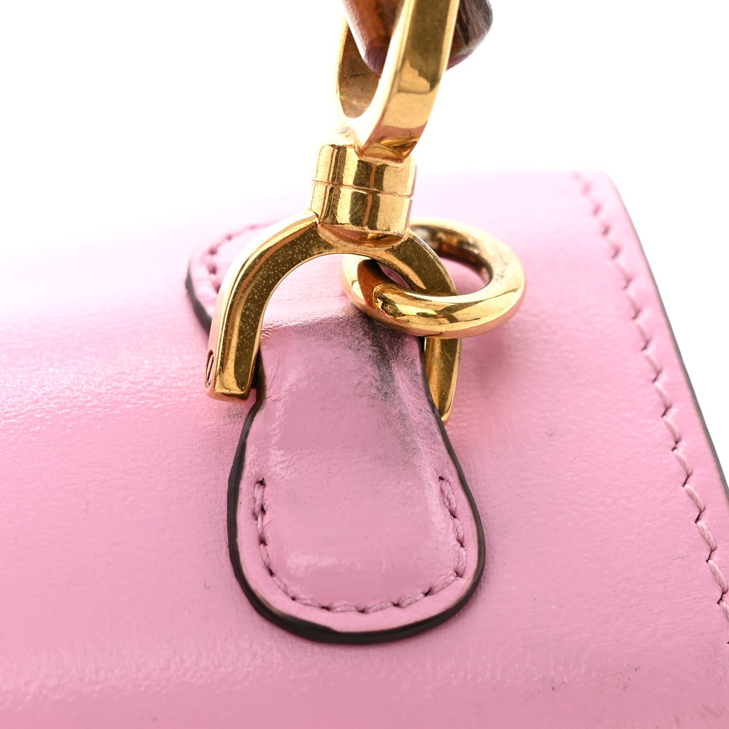 Gucci Boarded Dyana Lux Calfskin Web Mini Bamboo 1947 Top Handle Bag Nice Pink 16 of 20