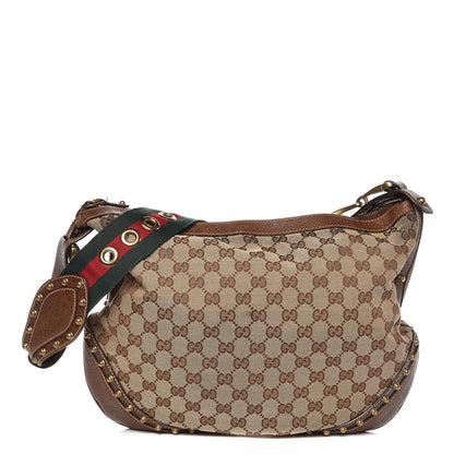 Gucci Monogram Pelham Studded Shoulder Bag Brown 1 of 9