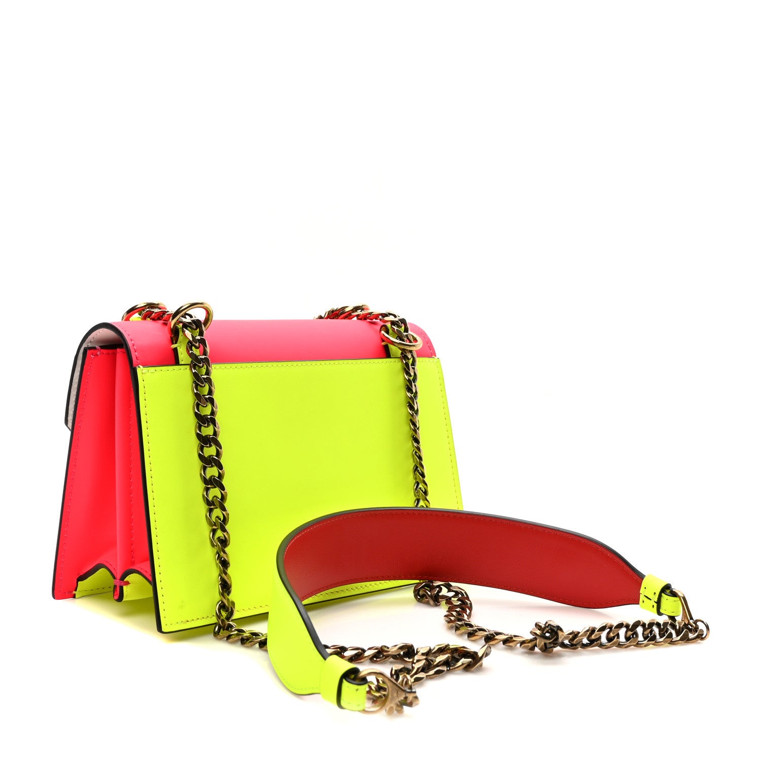 Christian Louboutin Calfskin Suede Crystal Embellished Small Elisa Snow Yellow Multicolor 3 of 10