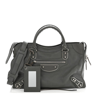 Balenciaga Chevre Silver Metallic Edge Hardware City Gris Acier 3 of 11
