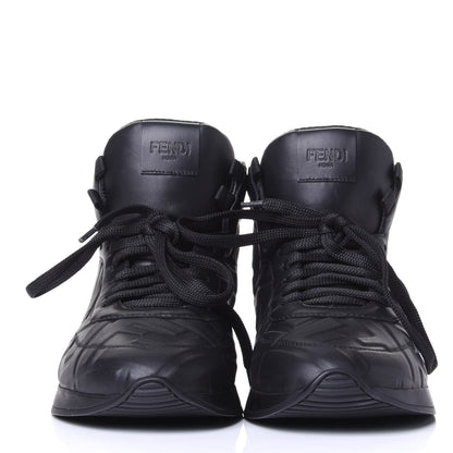 Fendi Nappa Macro FF Embossed High Top Sneakers 37 Black 2 of 11