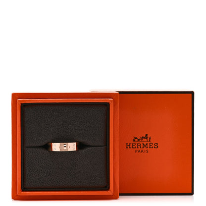 Hermes 18K Rose Gold Diamond PM Kelly Ring 55 7.25 5 of 5