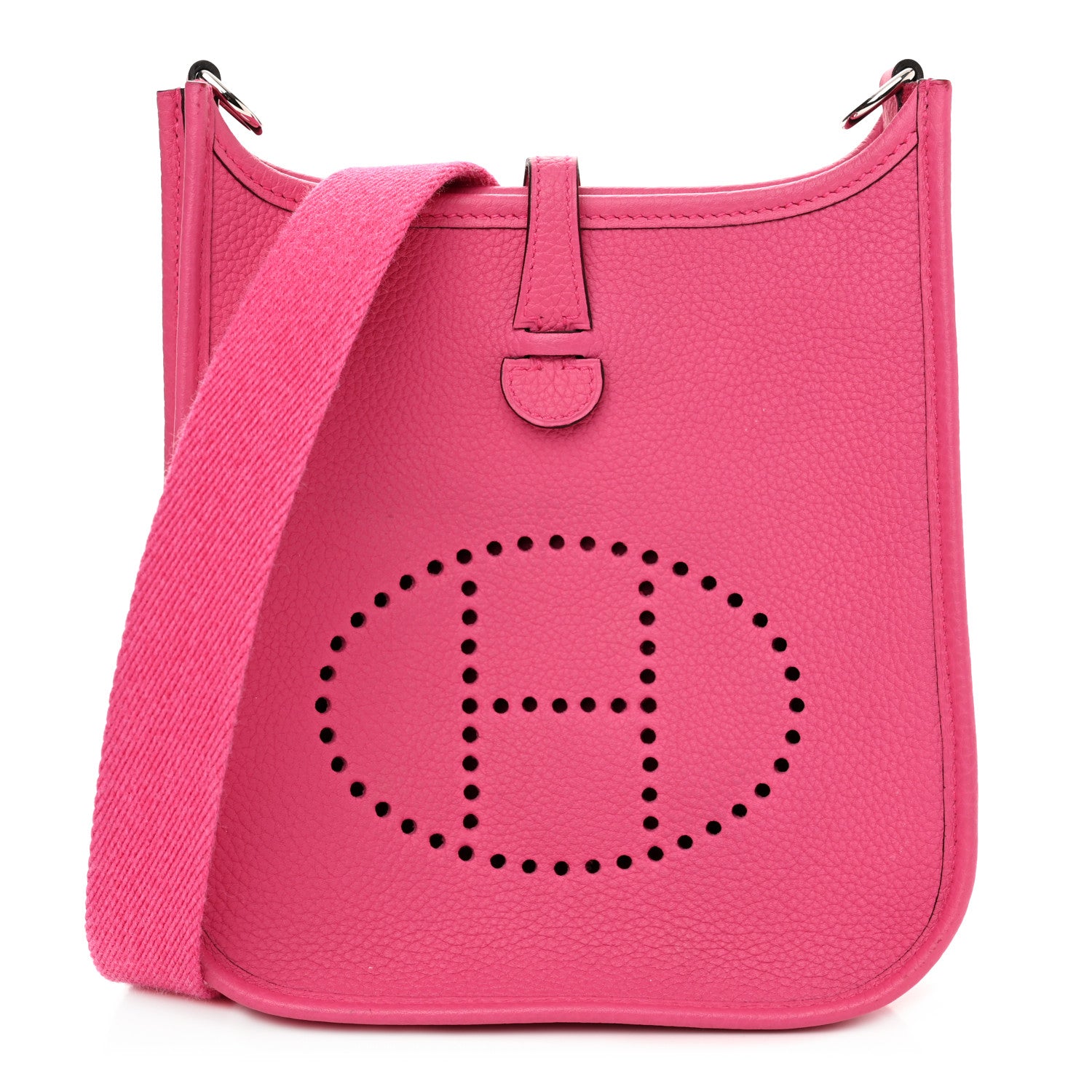 Hermes Taurillon Clemence Evelyne TPM Rose Shocking 1 of 12