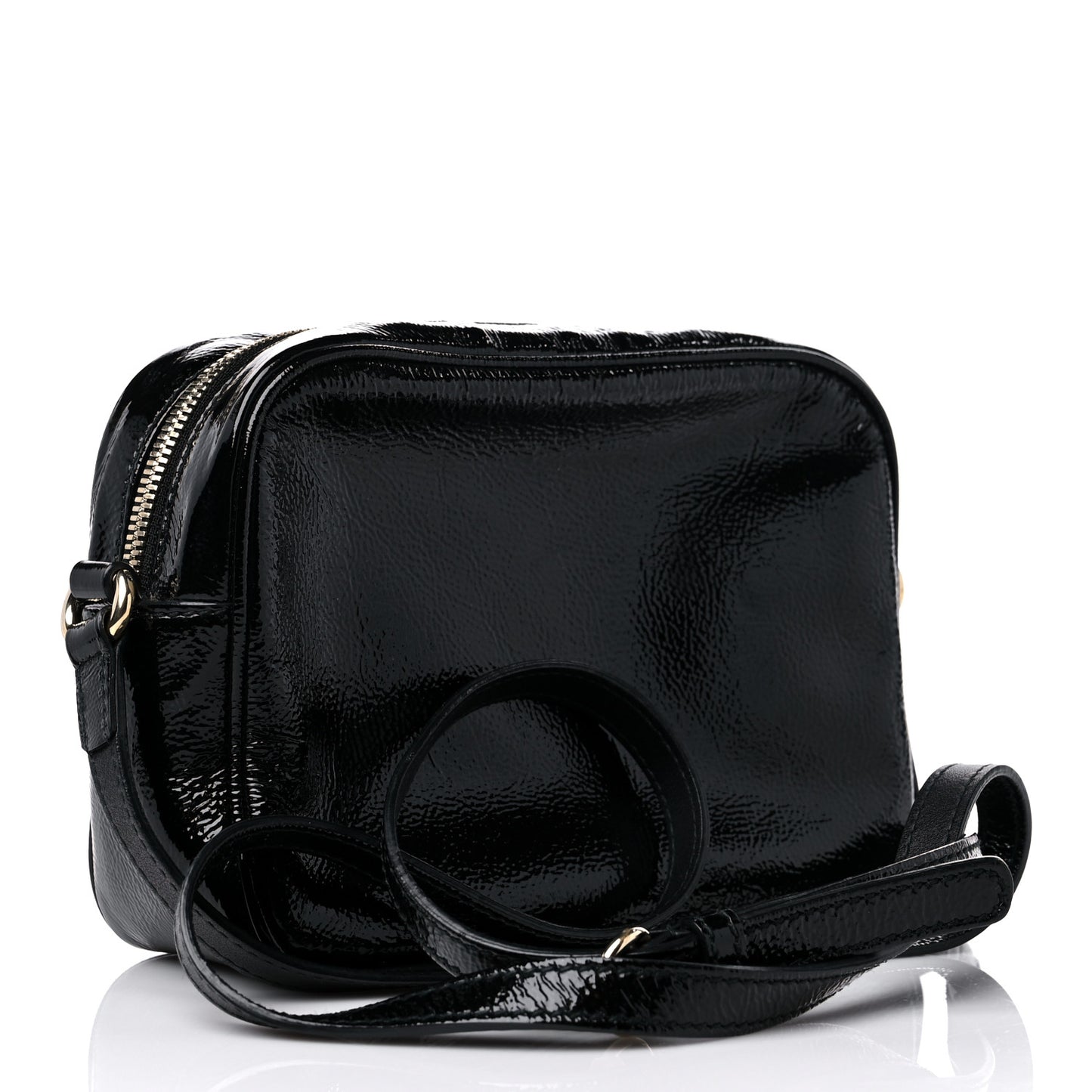 Soft Patent Small Soho Disco Bag Black