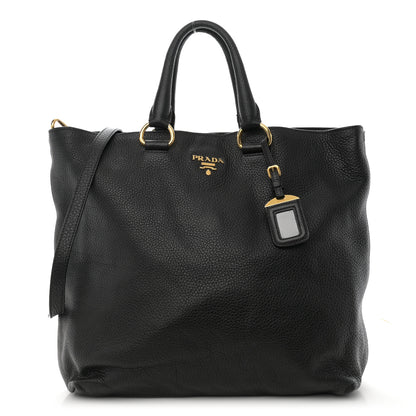 Prada Vitello Daino Tote Black 1 of 12